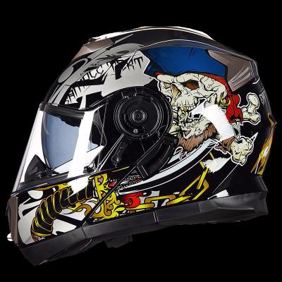 China Helmet 11 Colors Motorcycle Sun Visor Flip Up Modular Full Face Helmet Double Point for sale