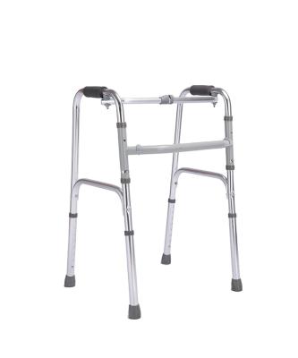 China Convenient Lightweight Standing View Aid Aluminum Folding Walking Walker With Wheel For Disabled for sale