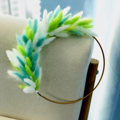 China Mini Customized Diy Decorative Wall Decoration Flower Bunny Tails Garland Eternal Preserved Dry Dried Flowers Braid for sale