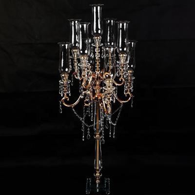 China 9 A.M. Modern Tall Crystal Candelabra Ware Clear Crystal Candle Holder for sale