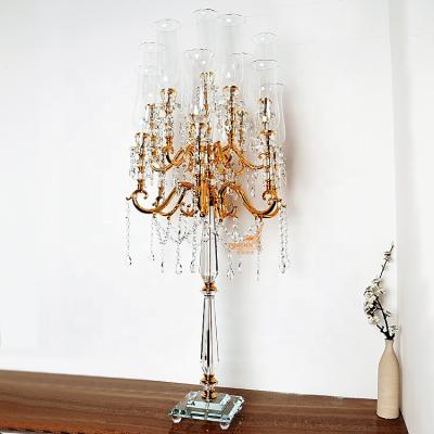 China Different Types Modern Large 1PM Crystal Candle Holder Candelabra Wholesale for sale