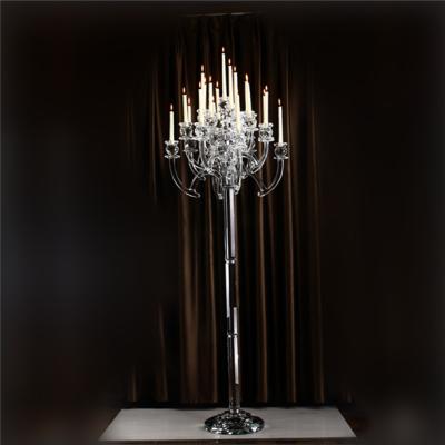 China Europe Tall Floor Standing Crystal Candelabra With 9PM For Wedding Party Centerpiece Decoration for sale