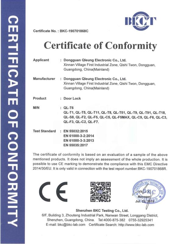 CE - Dongguan Qleung Electronic Co., Ltd.