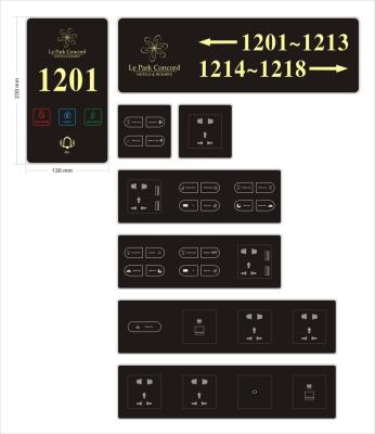 China Hotel Modern Electronic Door Plate With Touch Doorbell Switch Door Plate Room Number Display for sale