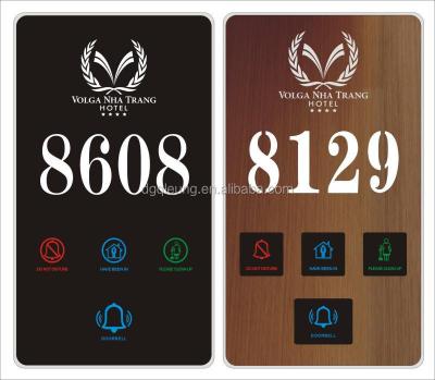 China Modern hotel electronic door plate, room number display door plate, touch doorbell for sale