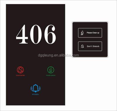 China Modern Electronic Hotel Door Plate Touch Doorbell Switch Door Plate Room Number Displays for sale