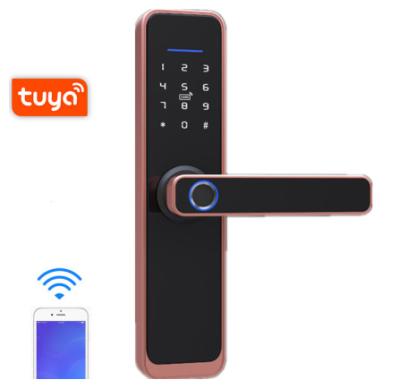 China Hot Sale Apartment Wifi Tuya Life App Smart ttlock Fingerprint Passcode Remote Control Smart Door Locks for sale