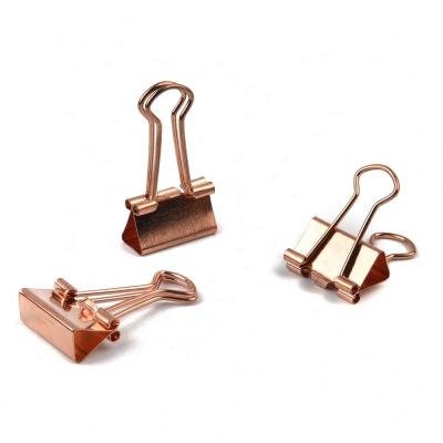 China Cheap Home 15mm New Design Mounted Gold Binder Clips For Office And School for sale