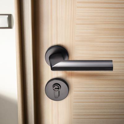 China YONFIA 8032 Modern Professional Manufacturer Quality Door Handle Mortise Lever Black Zinc Alloy Lock For Wooden Door for sale