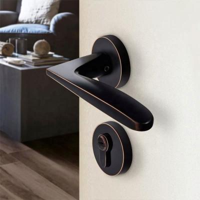 China Modern GLOBE Manufacturer YONFIA 8001 American Style Globe Black Door Pull Door Handle Interior for sale