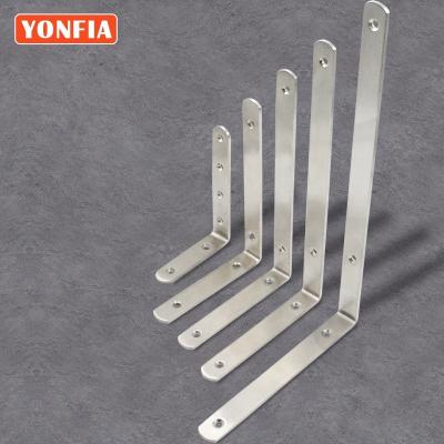 China YONFIA 9001 Stainless Steel Modern Furniture Cabinet DIY 90 Degree Corner Connector Shelf Joint Brace Heavy Bracket Support for sale