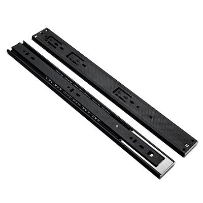 China Modern High Quality Drawer Runners Black Silent YONFIA Stainless Steel Iron Metal Ball Bearing Soft Close Push To Open Slide Rail for sale