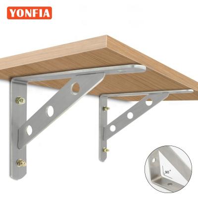 China Modern Simple YONFIA 9002 2 Pcs Triangle Shelf Brace Heavy Duty Welding Stainless Steel Shelf Bracket For DIY Shelf Shelf Support Bracket for sale