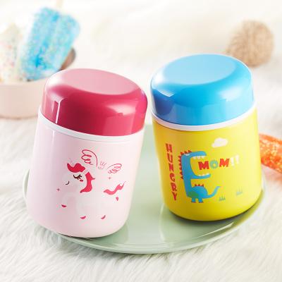 China 2021 Leak Proof Hot PORTABLE Soup Food Container Wall Stainless Steel Vacuum Insulated Double Food Jar With Spoon For Adult Kids for sale