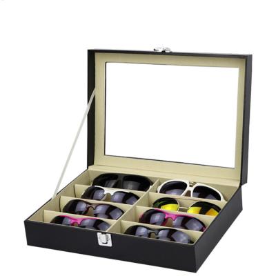 China Leatherette Recycable 8 Pair Glass Sunglasses Jewelry Collection Display Box Organizer For for sale