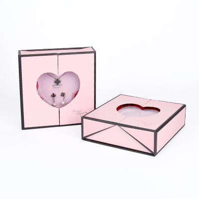 China Recyclable Romantic Pink Paper Jewelry Packaging Box Festival Gift Packaging Box for sale