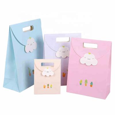 China Korean Recyclable Cute Rabbit Gift Baby Favor Bags Coated Gift Packaging Bag Pink Candy Paper Color Customized for sale