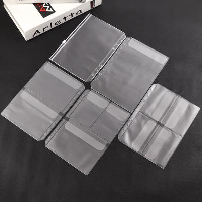 China A6 Recyclable Six-Hole Standard Loose-leaf PVC Inner Core PVC Recyclable Business Card Bag Business Card Bag Traveler's Notebook Storage Bag Transparent Zipper Bag for sale