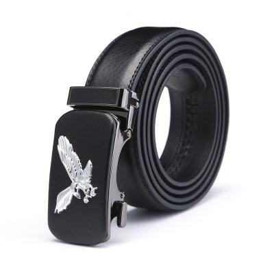 China Wholesale Two-Layer Cowhide Buckle Automatic Ratchet Custom Men Whip Genuine Leather Belt Dropshipping for sale