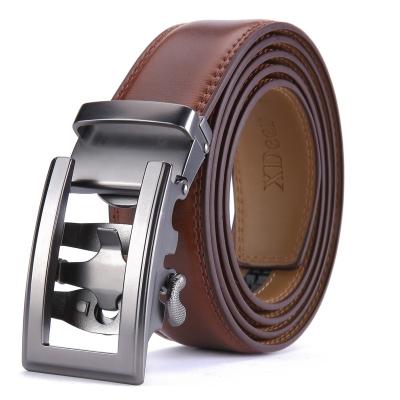 China Genuine Cowhide Factory Customization Leather Belt Ratchet Non Porous Genuine Leather Belt For Men for sale