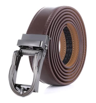 China New Style Cowhide Man Genuine Leather Belts Fashion Business Belt Adjustable Automatic Belt for sale