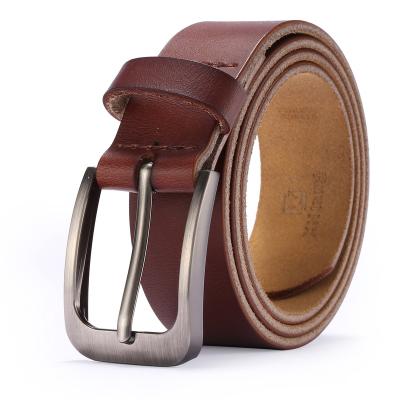 China Two-Layer Cowhide Brown Fashion Men Leather Buckle Belt Business Casual Wear Or Black Male Fashion Suit for sale