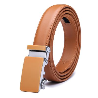 China Two-layer cowhide made in China wholesale pure color 12 colors Two-layer leather belt automatic belt ladies fashion belt for sale