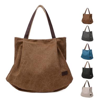 China Eco Friendly Natural 100% Cotton Accept Customize Logo Sample Vintage Waxed Canvas Office Handbag Lady Tote Bags Women for sale