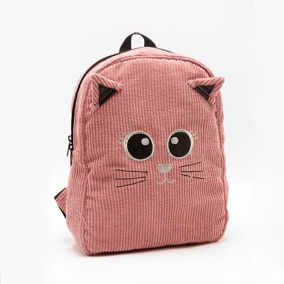 China Other High Quality Corduroy Cartoon Animals Backpack Kids School Bag Wholesale Children Shoulder Bag School Bag for sale