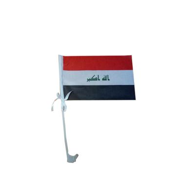 China Custom Flag 30x45cm Hand Health Care Institutes Iraq Pole Car Window Flags Custom Car Flags Strong Plastic Flags for sale