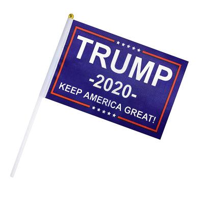 China Polyester Trump Flag Hand Held Hand Hanging Waving Flags For Event Election for sale