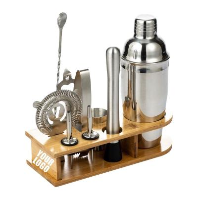 China Sustainable FMCK001 Creative Cocktail Smoker Kit Cocktail Shaker Set With Bamboo Stand Bar Accessories Barware Gift Set For Bar Party for sale