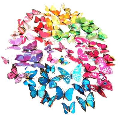 China Waterproof+Eco-friendly HD014 Instock colorful PVC 3D butterfly wall stickers Home Decoration Accessories for sale