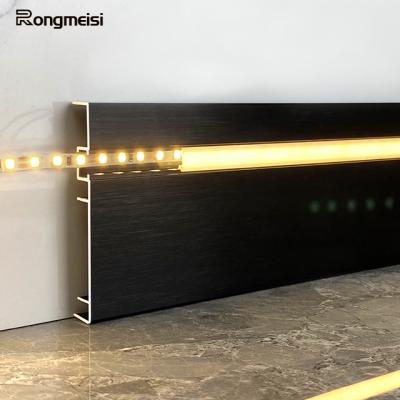 China Modern led skirting board led skirting board floor light aluminum skirting board with led light for sale