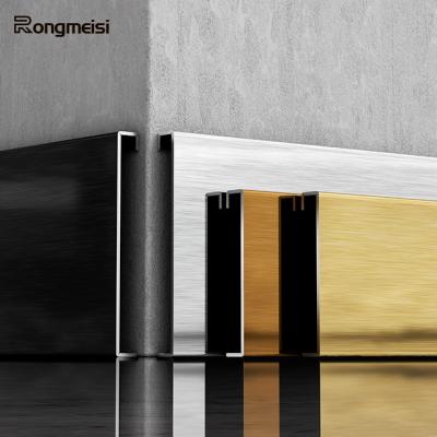 China Modern Stainless Steel Skirting Board For Wall Pedestal Marble Tile Metal Recessed MDF Aluminum Skirting Profiles for sale