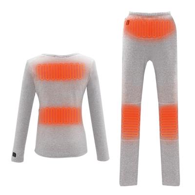 China Antibacterial Machine Washable Battery Electric Heated Long Underwear Set For Cold Winter for sale