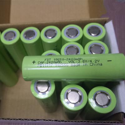 China Toys FST 3.6V 18650 2400mAh 24EB 1000 Times Deep Cycle Lithium Battery E-bike for Packing for sale