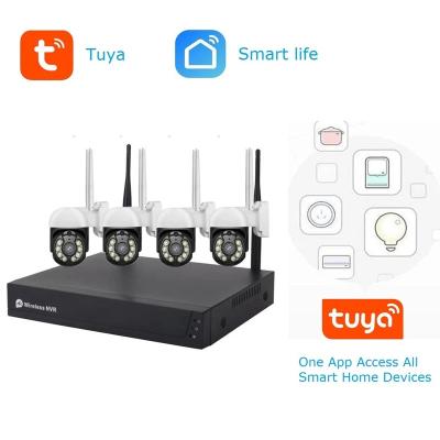 China Tuya NVR NVR Kit 4ch 1080P P2P 1080P IR Night Vision IP Camera WIFI CCTV Security Camera Wireless Indoor Outdoor System for sale