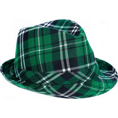 China Wholesale Custom St Patrick's Day Hat Logo Design Green Fedora Party Hat COMMON St Patrick's Day Hat for sale