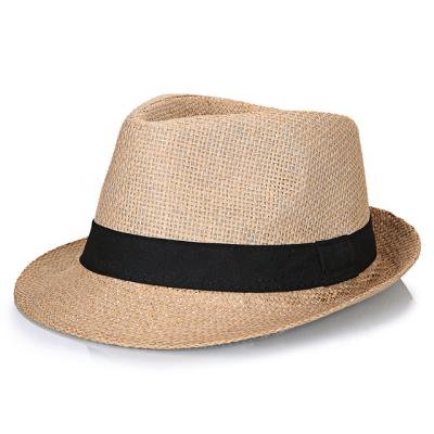 China Character Basic Men's Simple Fedora Factory Price Paper Made Fedora Hats With Black Band for sale