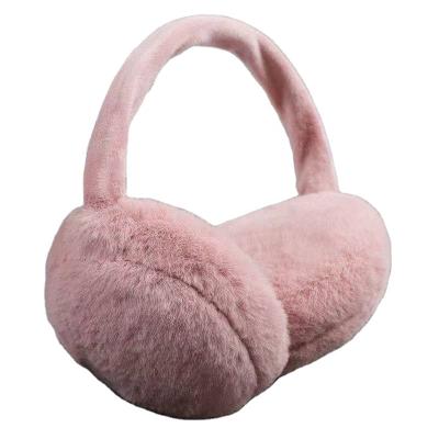 China Hot Selling Women's Good Quality Winter Accessaries Hearing Protection Headband Foldable and Solid Color Faux Fur Retractable Earmuffs for sale