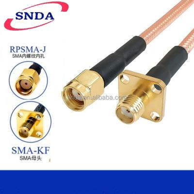 China RF RP-SMA MALE to SMA FEMALE FLANGE RG316 cable L=150mm OR other length for sale