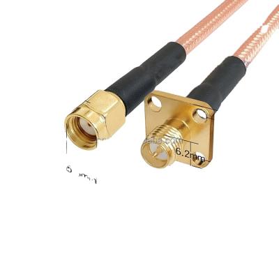 China RF RP-SMA MALE to RP-SMA FEMALE FLANGE RG316 cable L=150mm OR other length for sale