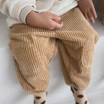 China INS Winter Children's Clothing Wholesale Children's Pants Boys Carrot Pants Full Length INS Casual Washed Girls' Breathable Corduroy Pants for sale