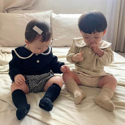 China Casual Children's Shirt Top Shorts Two-Piece Girl's Clothing Long Sleeves Blouse Set Spring Baby Cloth Set Kids Shirt and Shorts for sale