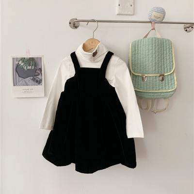 China Breathable Kids Dresses For Girls 3-7 Korea Style Suspender Skirt For Kids Girl Fleece Strap Skirt For Princess Winter Kids Dresses for sale