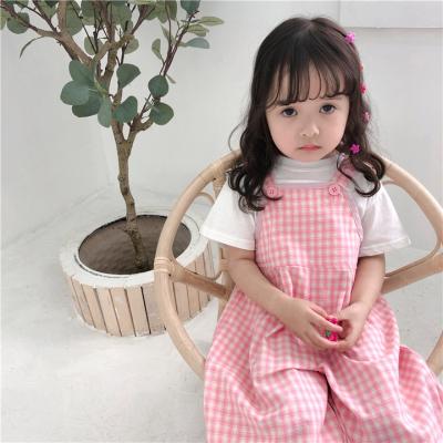 China Anti-pilling Girls Jumpsuits Kids Condole Belt Canvas Cotton Hemp Romper Summer Shorts Pants Overalls Outfits Kids Clothing for sale