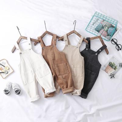 China Baby Boy Girl Long Pants Overalls Fashion Wear Solid Corduroy Children Spring Autumn Suspender Pants Children Anti-pilling for sale