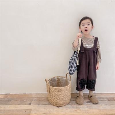 China Anti-pilling 2022 children spring washable autumn solid color suspender long pants overalls for baby boy girl for sale