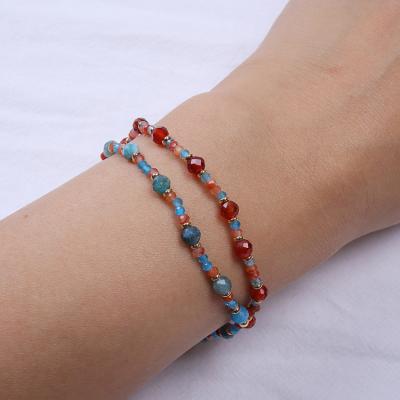 China New FASHIONABLE Charm Elegant Faceted Carnelian Stone Beads 18k Gold Plated Luxury Beads Jewelry For Women for sale